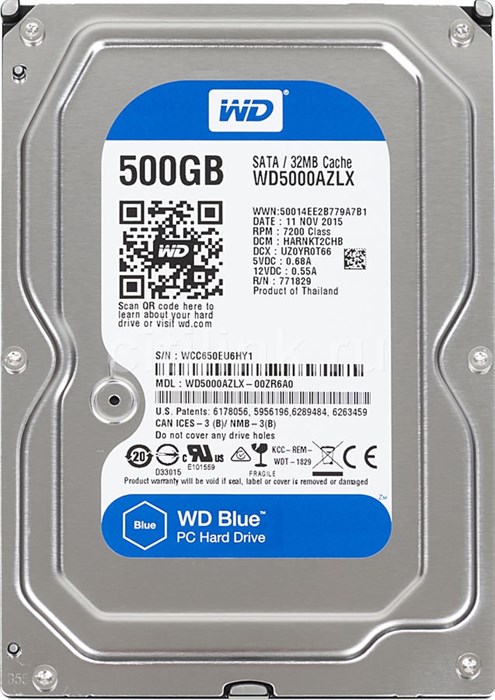 Жесткий диск 500Gb Western Digital WD5000AZLX Blue HDS358963688 - фото 5716