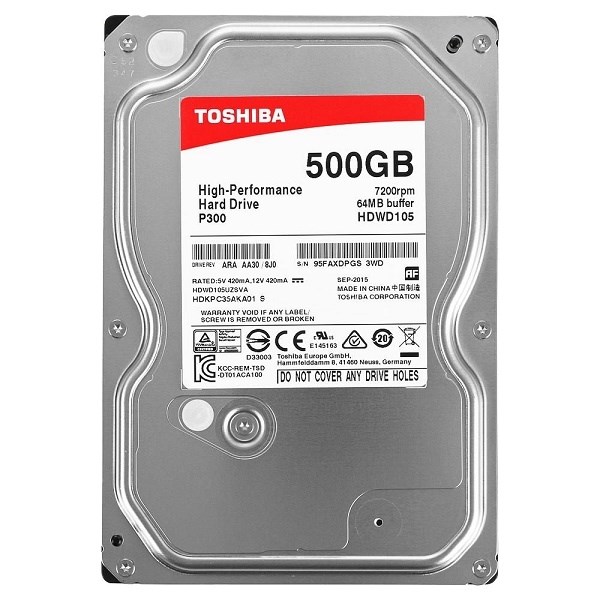 Жесткий диск 500Gb Toshiba HDWD105UZSVA P300 HDS358963687 - фото 5723